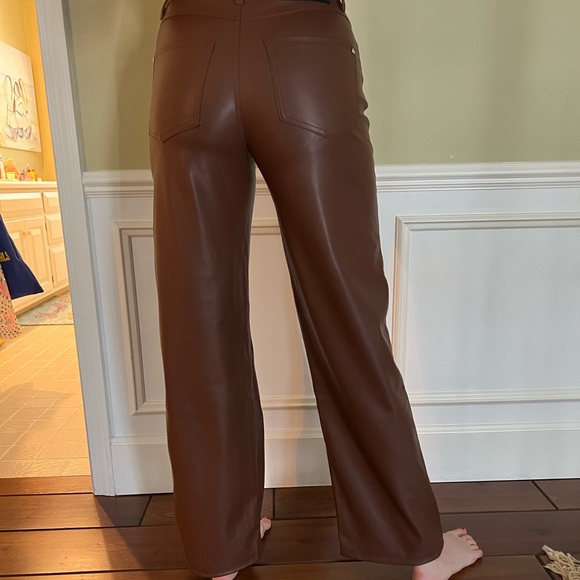 Bershka | Pants u0026 Jumpsuits | Bershka Brown Leather Pants | Poshmark